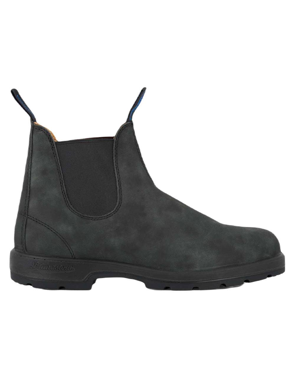 Rustic Black Coloured Blundstone 1478 Rustic Black Leather Chelsea Boots On A White Background #colour_rustic-black