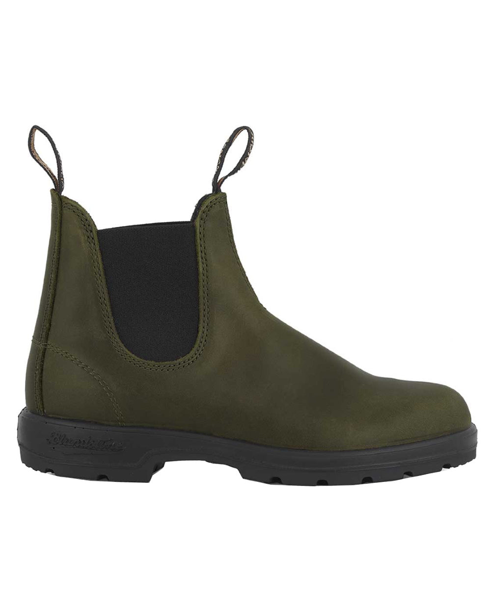 Dark Green Coloured Blundstone 2052 Dark Green Leather Chelsea Boots On A White Background #colour_dark-green