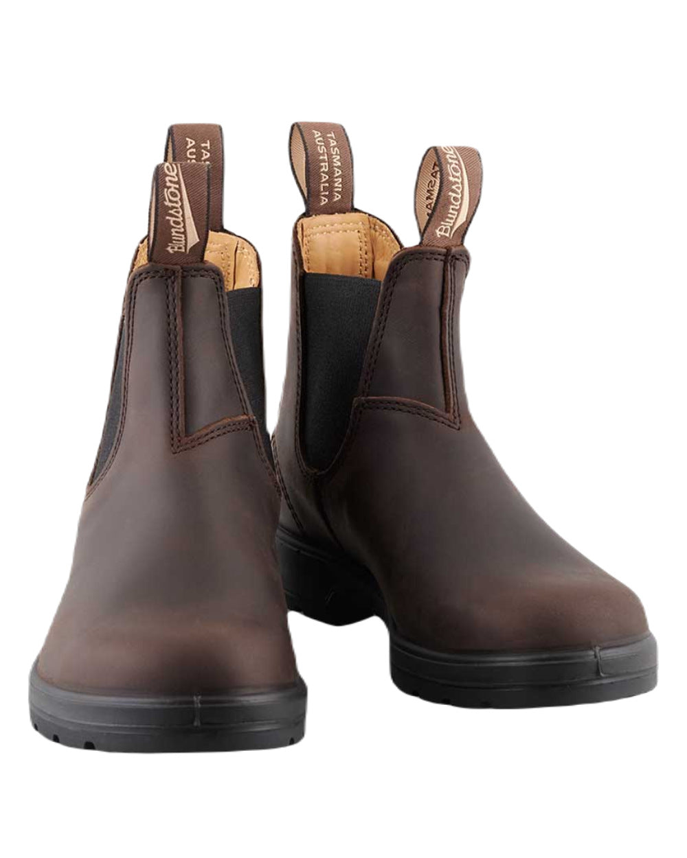 Brown Coloured Blundstone 2340 Brown Leather Chelsea Boots On A White Background #colour_brown