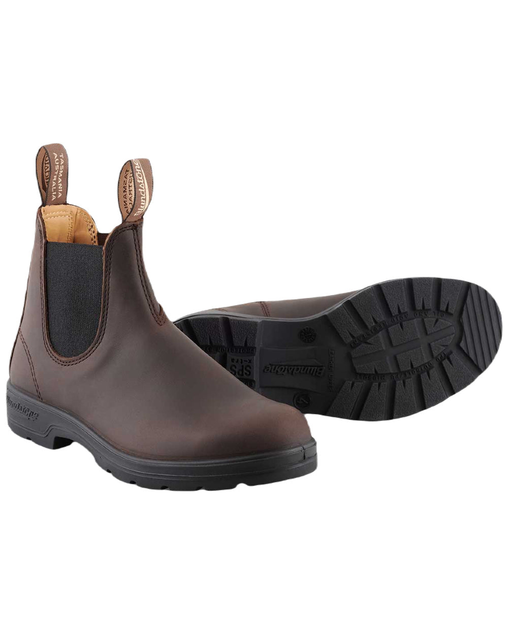 Brown Coloured Blundstone 2340 Brown Leather Chelsea Boots On A White Background #colour_brown