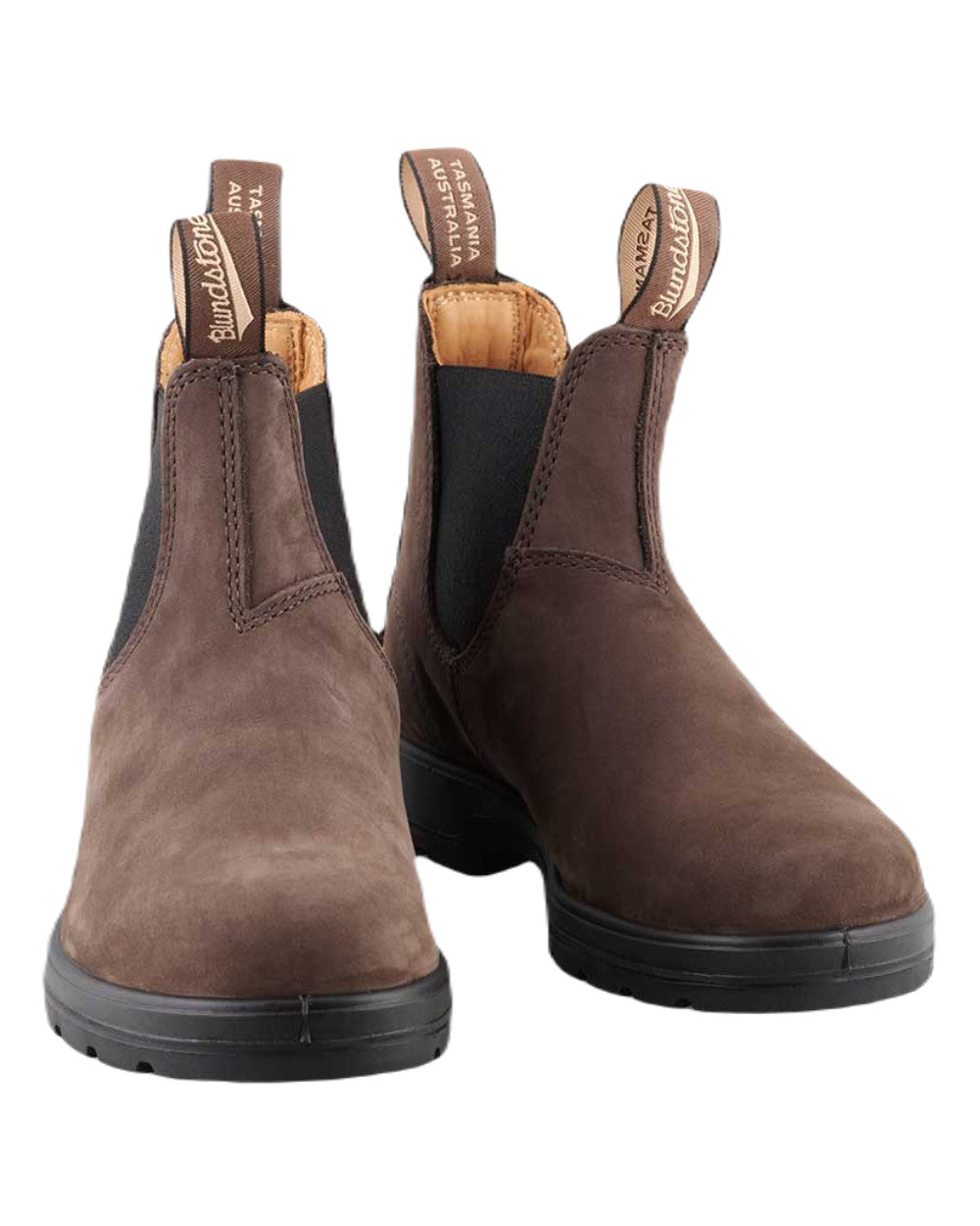 Brown Nubuck Coloured Blundstone 2345 Brown Nubuck Chelsea Boots On A White Background #colour_brown-nubuck