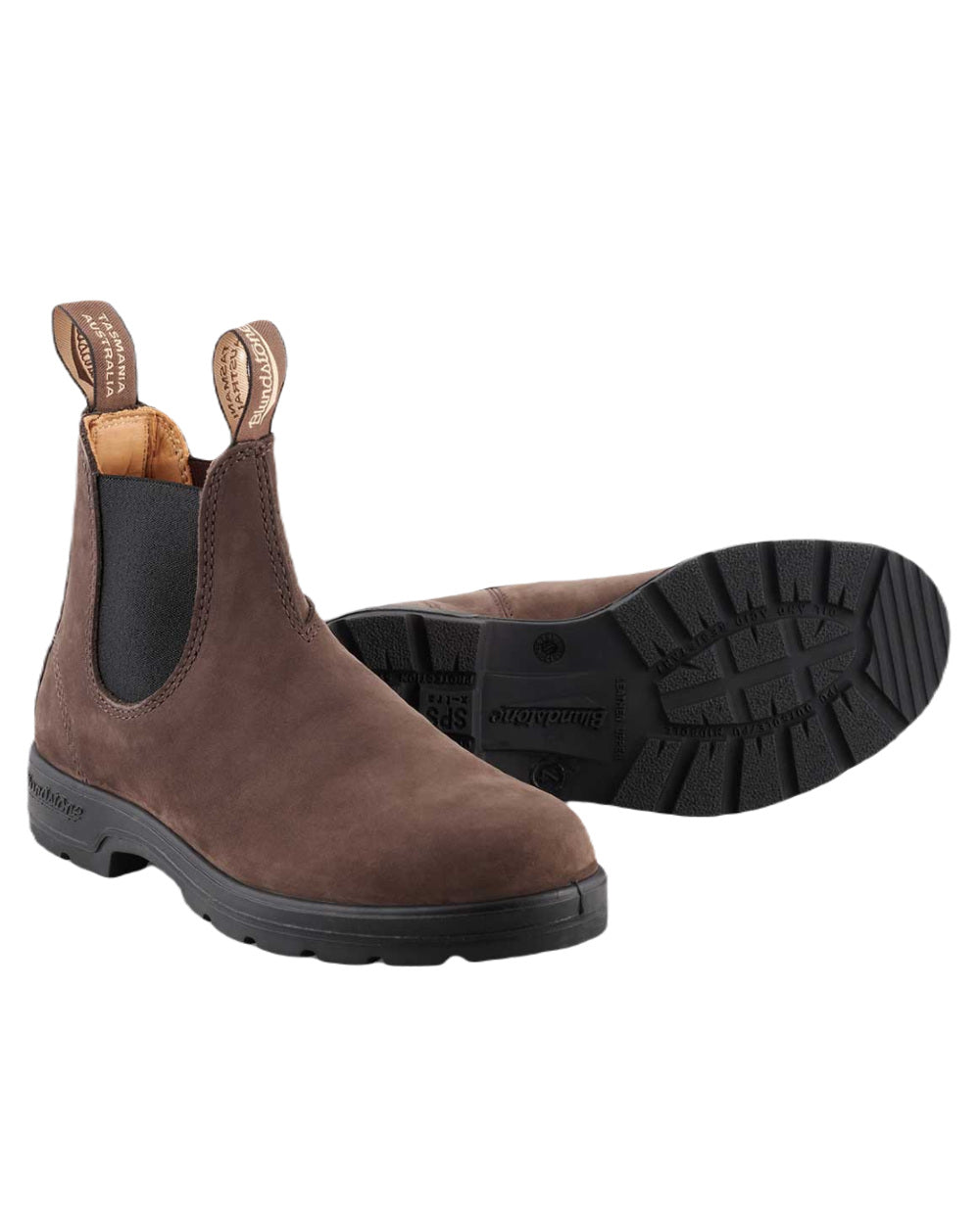 Brown Nubuck Coloured Blundstone 2345 Brown Nubuck Chelsea Boots On A White Background #colour_brown-nubuck