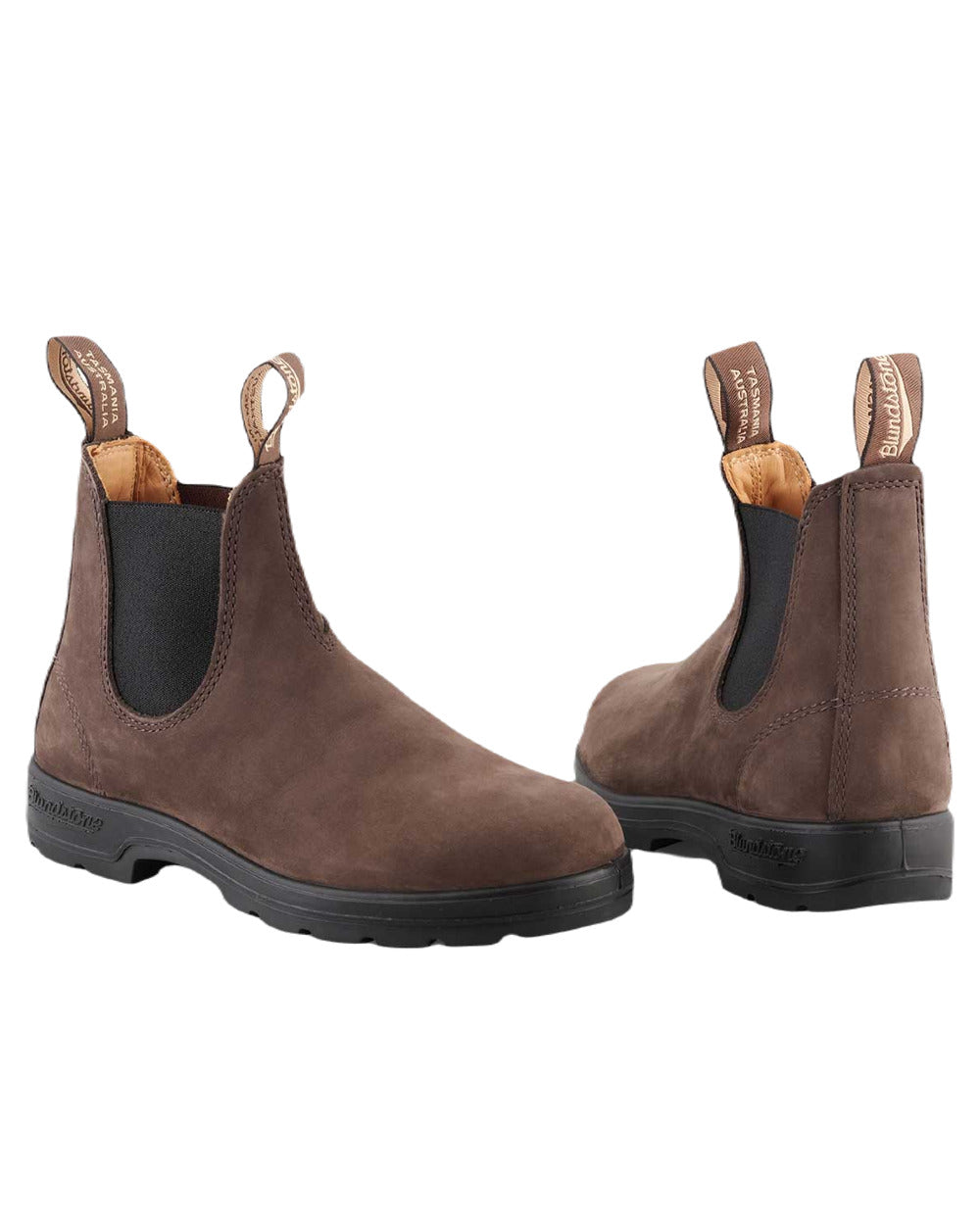 Brown Nubuck Coloured Blundstone 2345 Brown Nubuck Chelsea Boots On A White Background #colour_brown-nubuck
