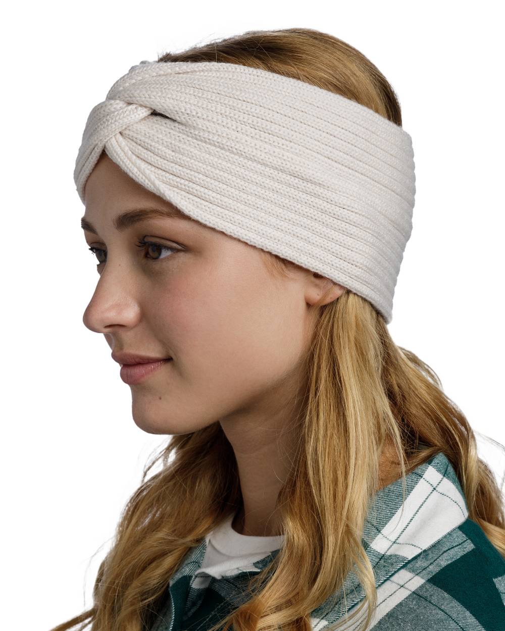 Ice Coloured Buff Norval Merino Wool Headband On A White Background #colour_ice