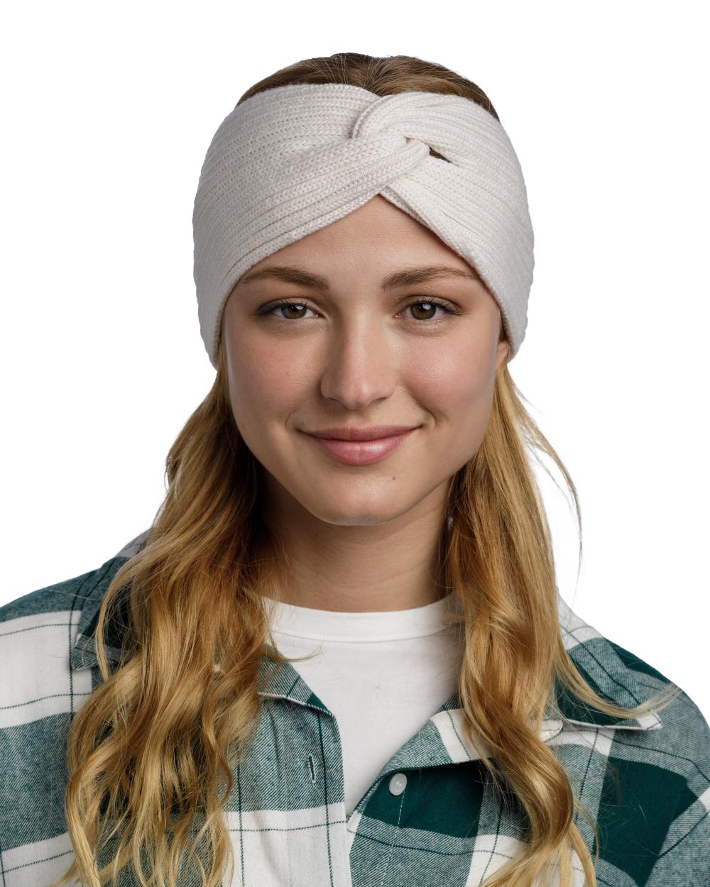 Ice Coloured Buff Norval Merino Wool Headband On A White Background #colour_ice