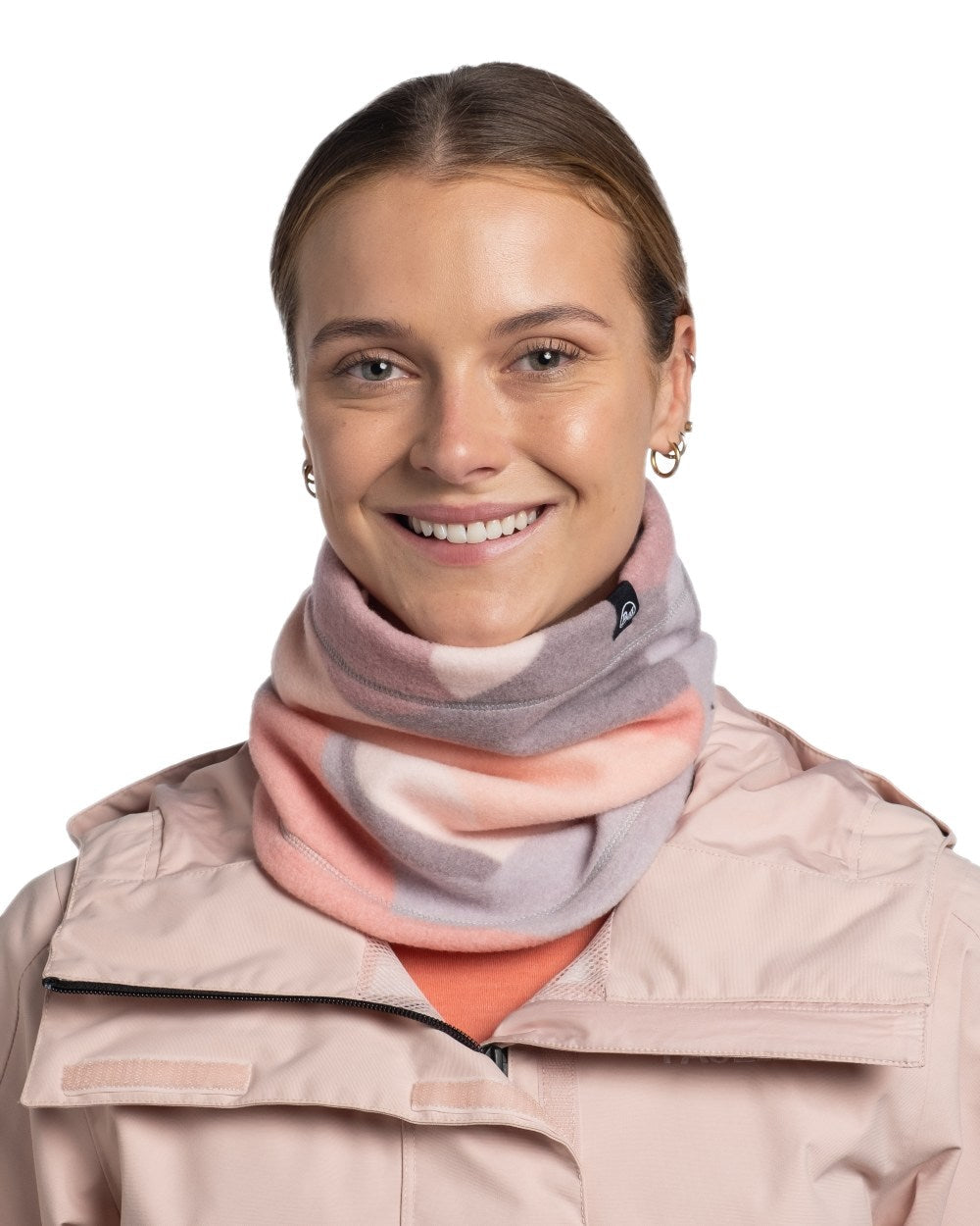 Sunif Multi Coloured Buff Polar Prints Neck Warmer On A White Background #colour_sunif-multi
