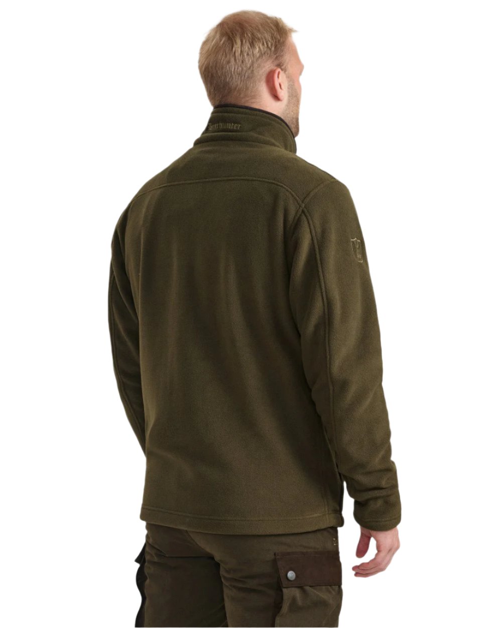Tarmac Green Coloured Deerhunter Eagle Fleece Jacket On A White Background #colour_tarmac-green