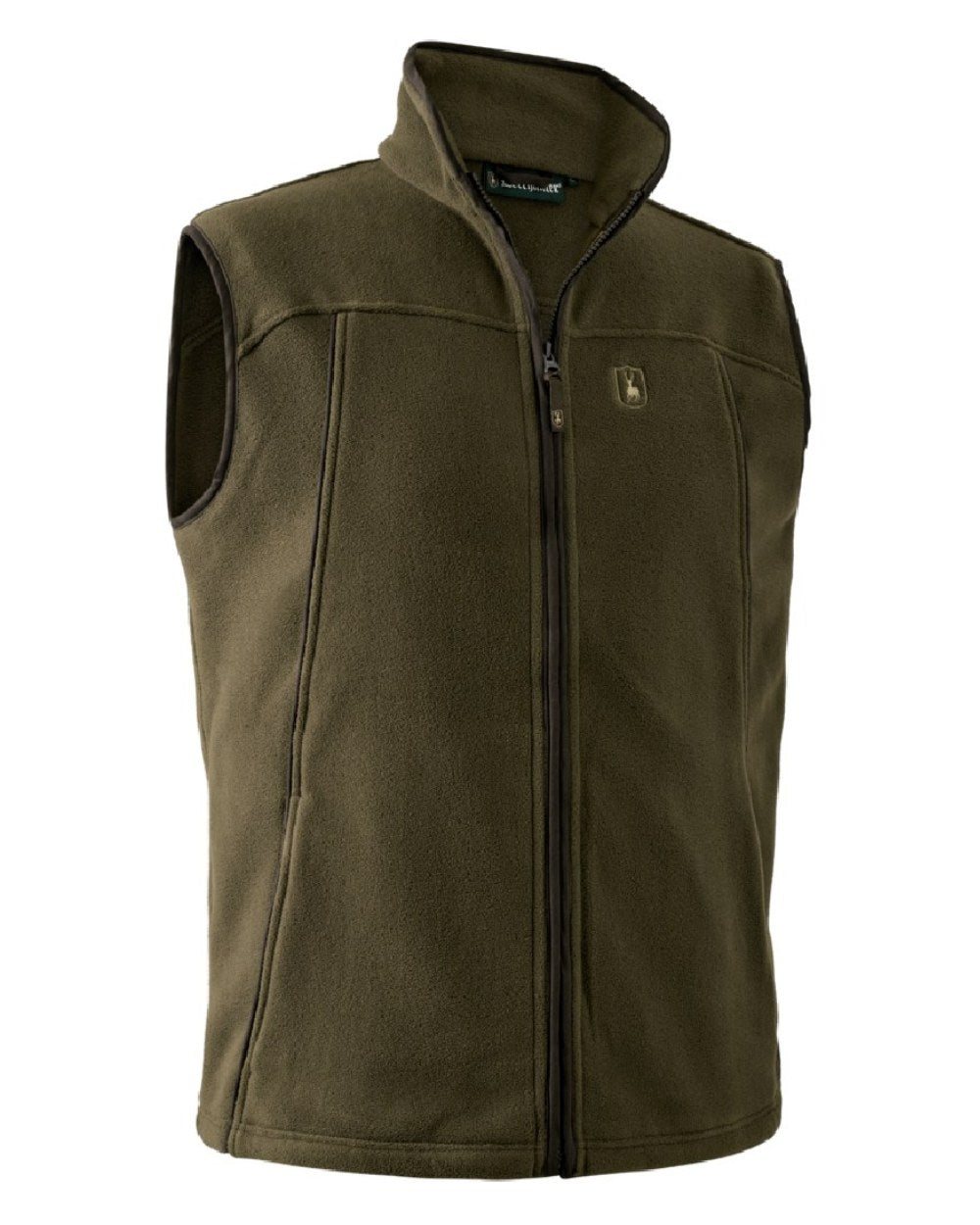 Tarmac Green Coloured Deerhunter Eagle Fleece Waistcoat On A White Background #colour_tarmac-green