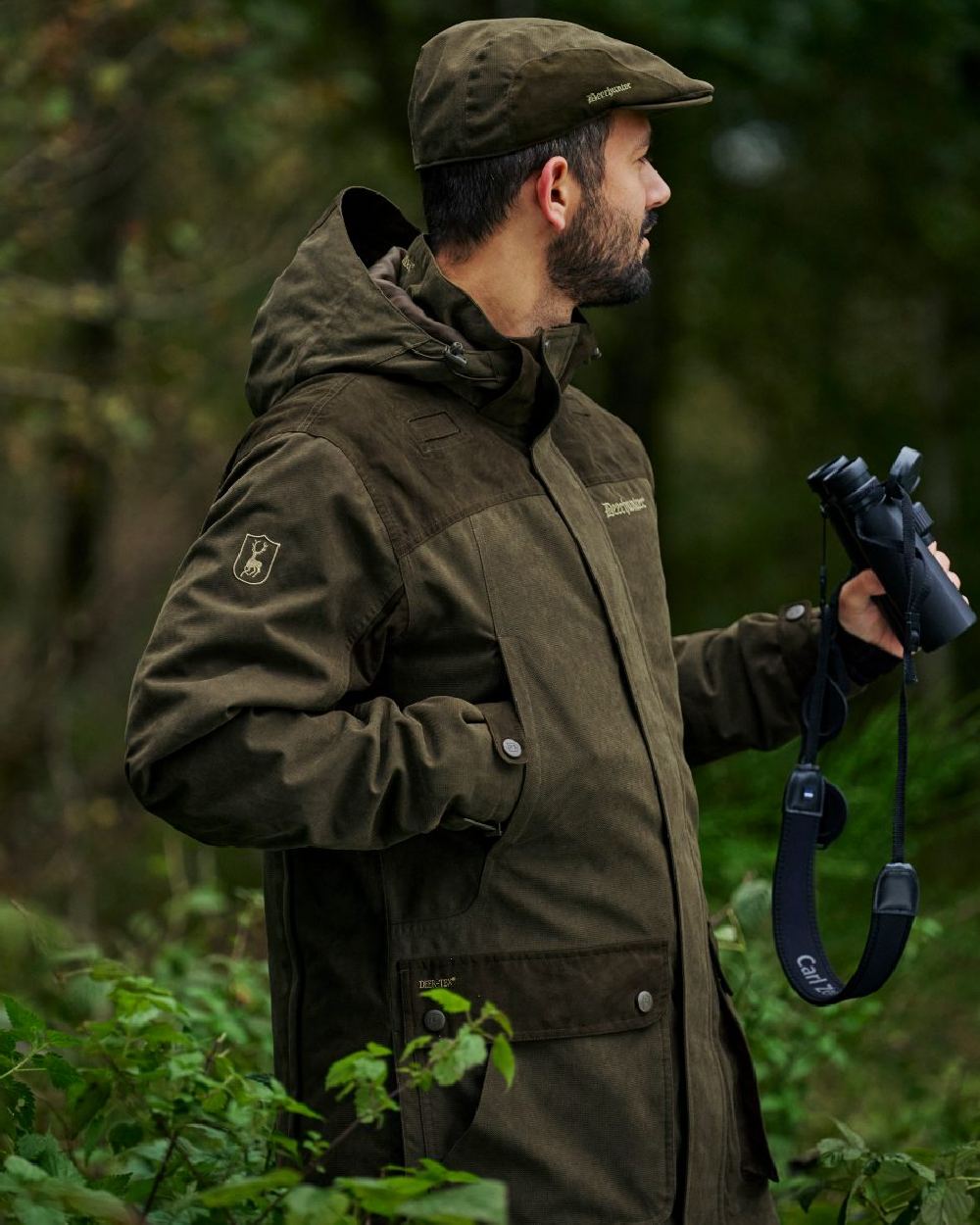 Tarmac Green Coloured Deerhunter Eagle Jacket On A Forest Background #colour_tarmac-green