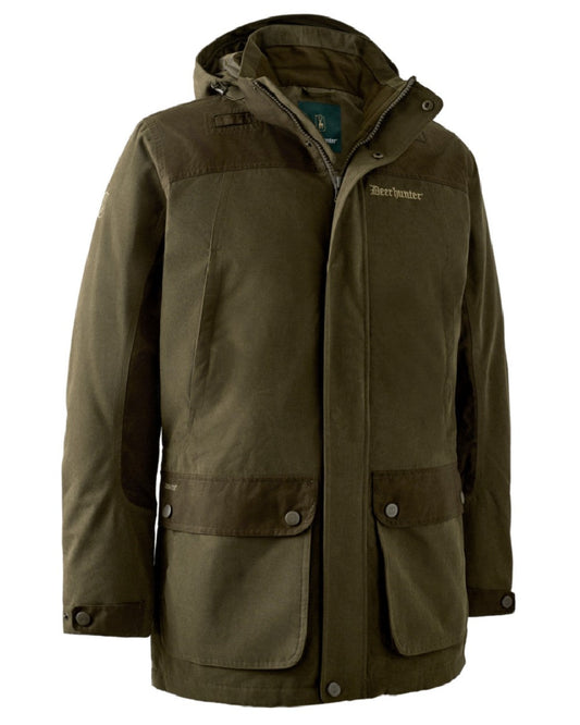 Tarmac Green Coloured Deerhunter Eagle Jacket On A White Background #colour_tarmac-green