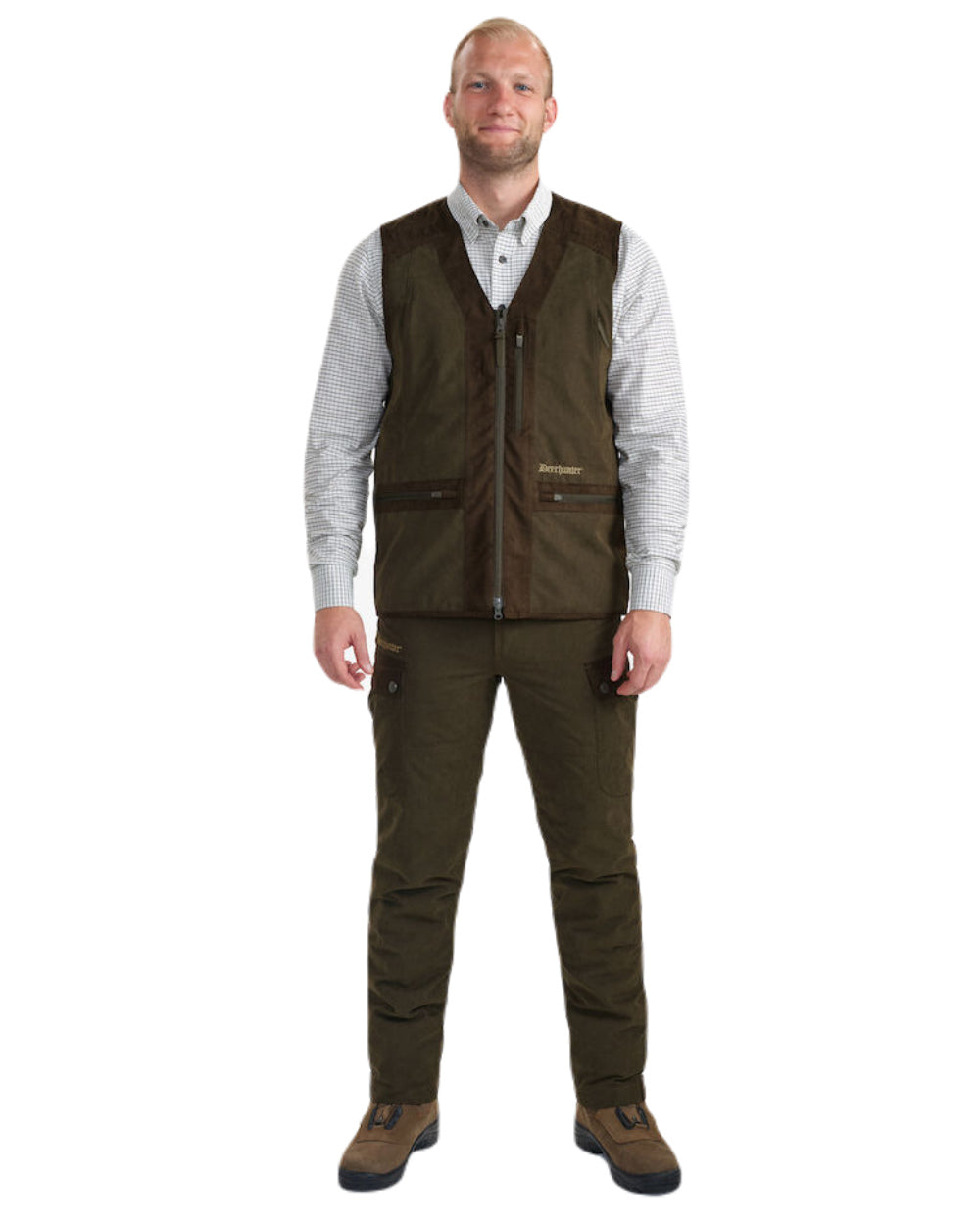 Tarmac Green Coloured Deerhunter Eagle Waistcoat on white background #colour_tarmac-green