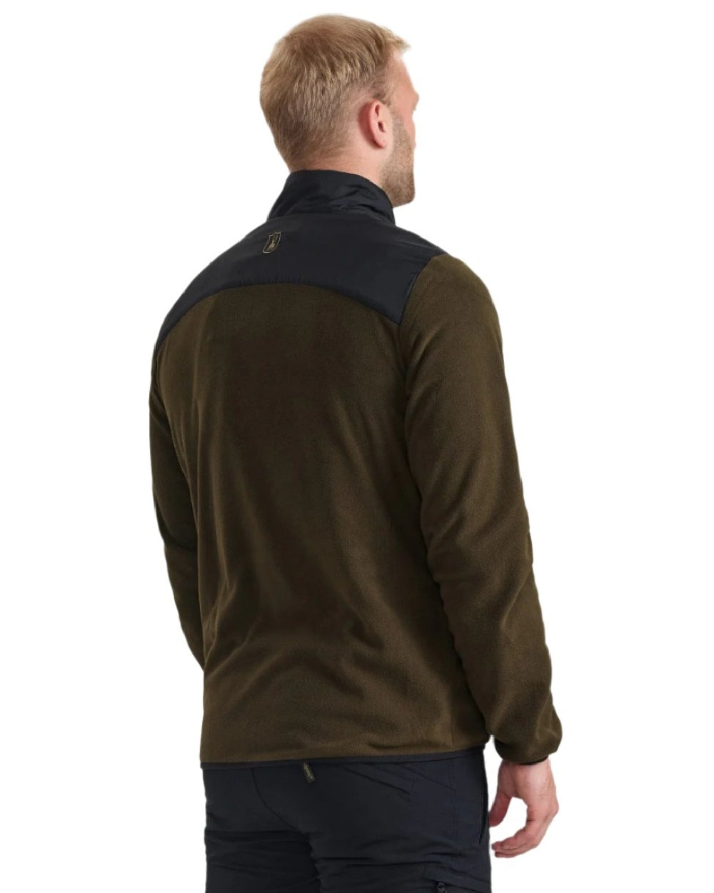 Chestnut Brown coloured Deerhunter Northward Fleece Jacket on white background #colour_chestnut-brown
