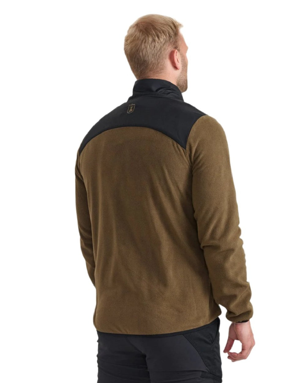 Hickory coloured Deerhunter Northward Fleece Jacket on white background #colour_hickory