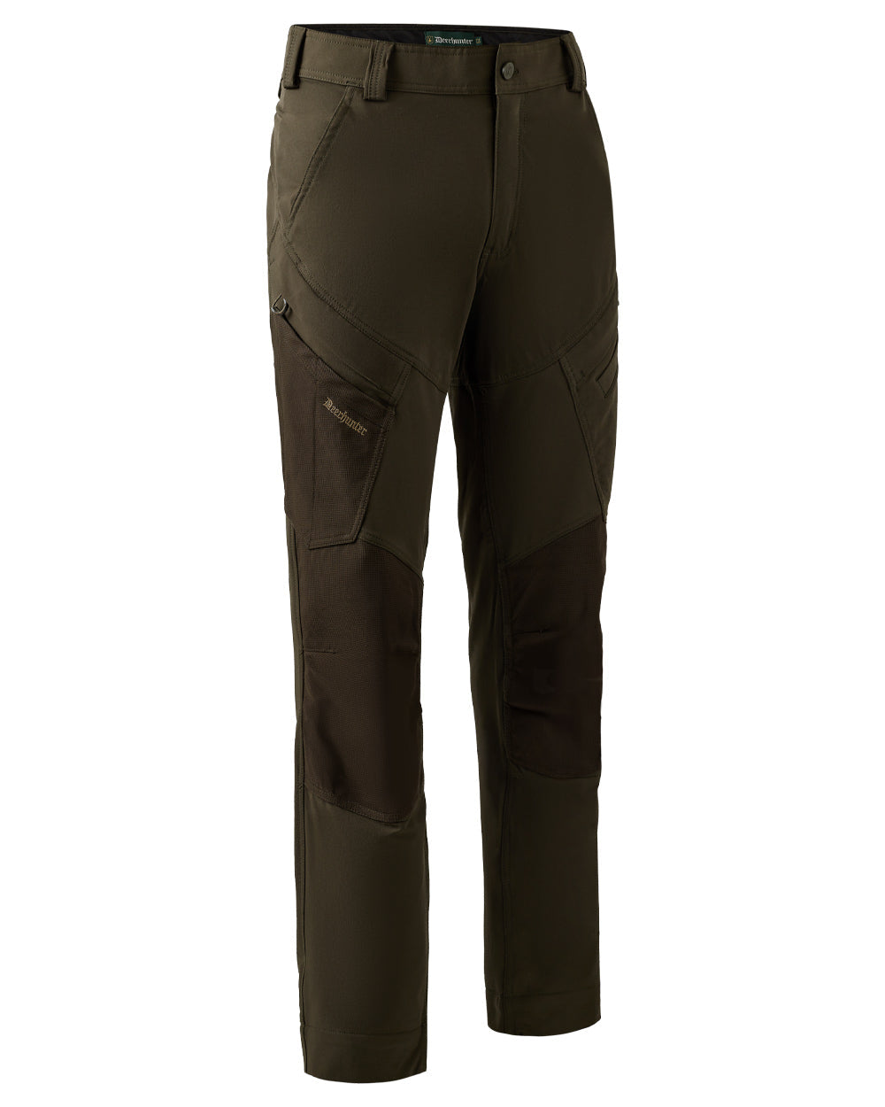 Bark Green coloured Deerhunter Northward Trousers on White Background #colour_bark-green