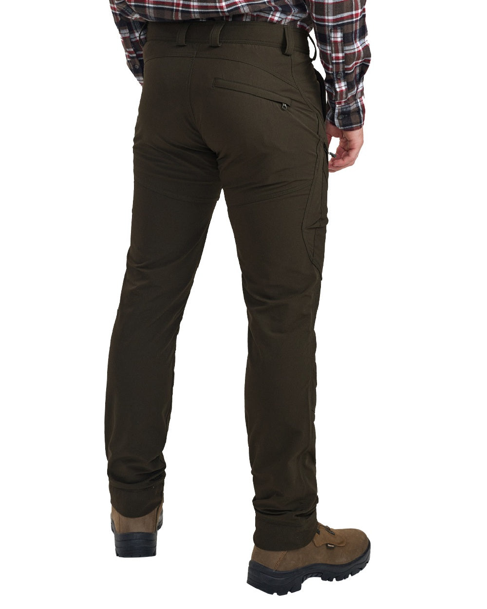Bark Green coloured Deerhunter Northward Trousers on White Background #colour_bark-green