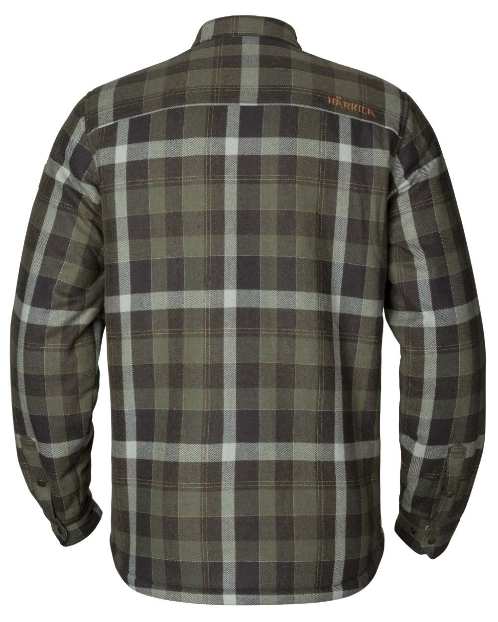 Willow Green Phantom Coloured Harkila Asmund Insulated Wool Shirt Jacket On A White Background #colour_willow-green-phantom