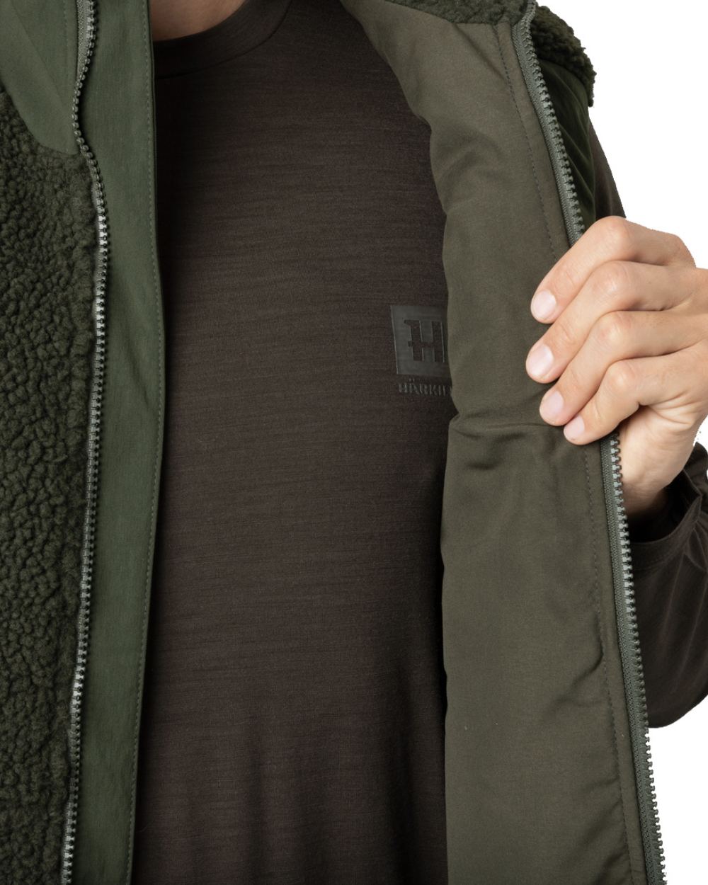 Rosin Coloured Harkila Fjell Polar Waistcoat on white background #colour_rosin