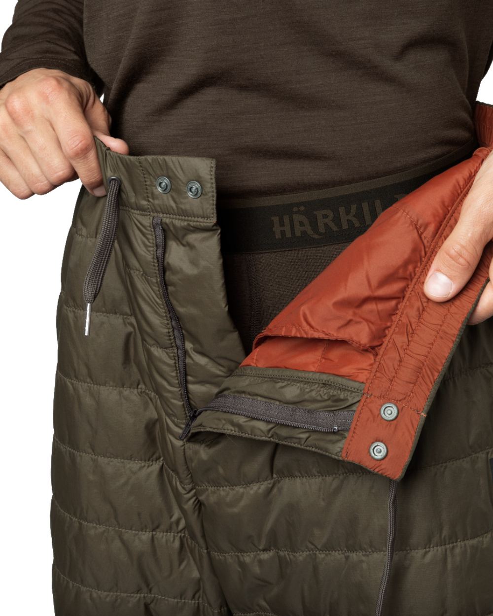 Willow Green Coloured Harkila Logmar Insulated Packable Knee Breeches on white background #colour_willow-green