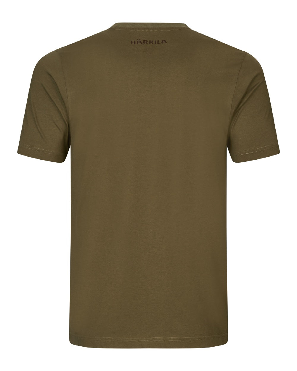 Dark Olive Coloured Harkila Mens H-Logo Short Sleeve T-Shirt on White Background
#colour_dark-olive