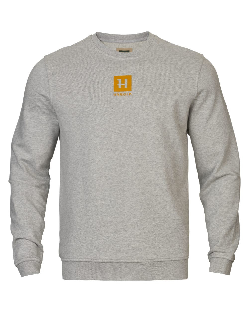 Grey Melange Coloured Harkila Mens Instinct Melange Sweatshirt on white background #colour_grey-melange
