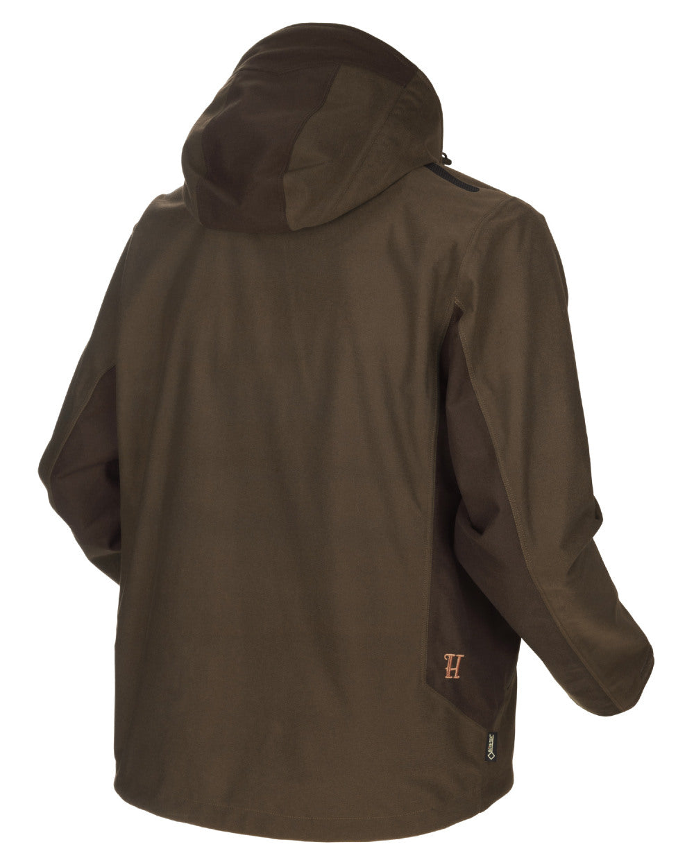 Hunting Green Shadow Brown Coloured Harkila Mountain Hunter Jacket on white background #colour_hunting-green-shadow-brown