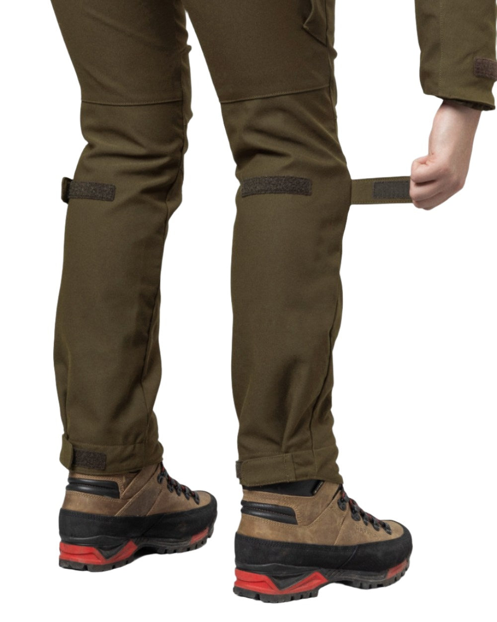 Willow Green Coloured Harkila Womens Pro Hunter GTX Trousers on white background #colour_willow-green