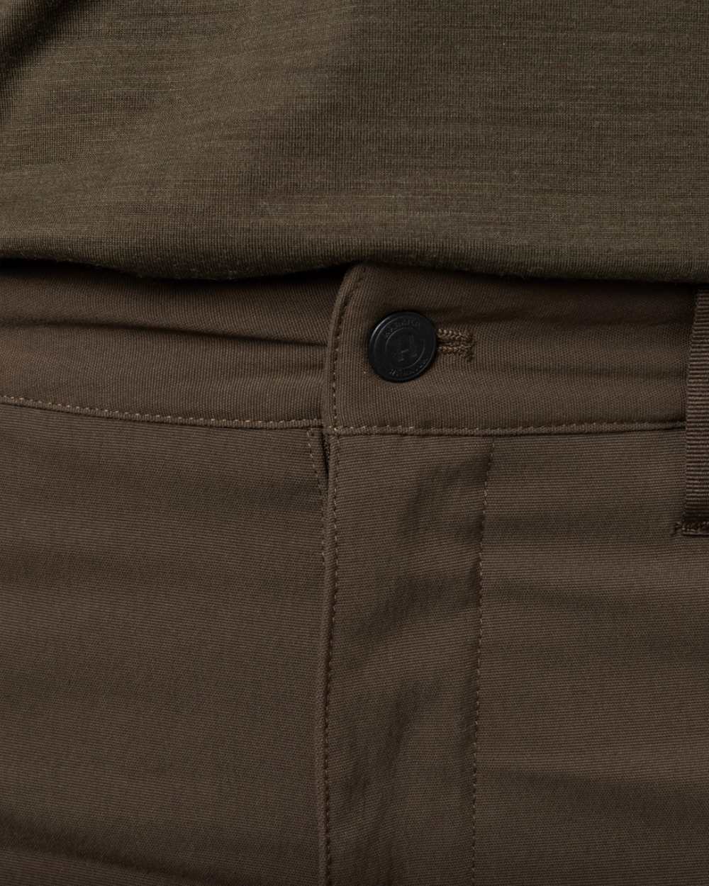 Slate Brown Willow Green Coloured Harkila Womens Runa Pants on white background #colour_slate-brown-willow-green