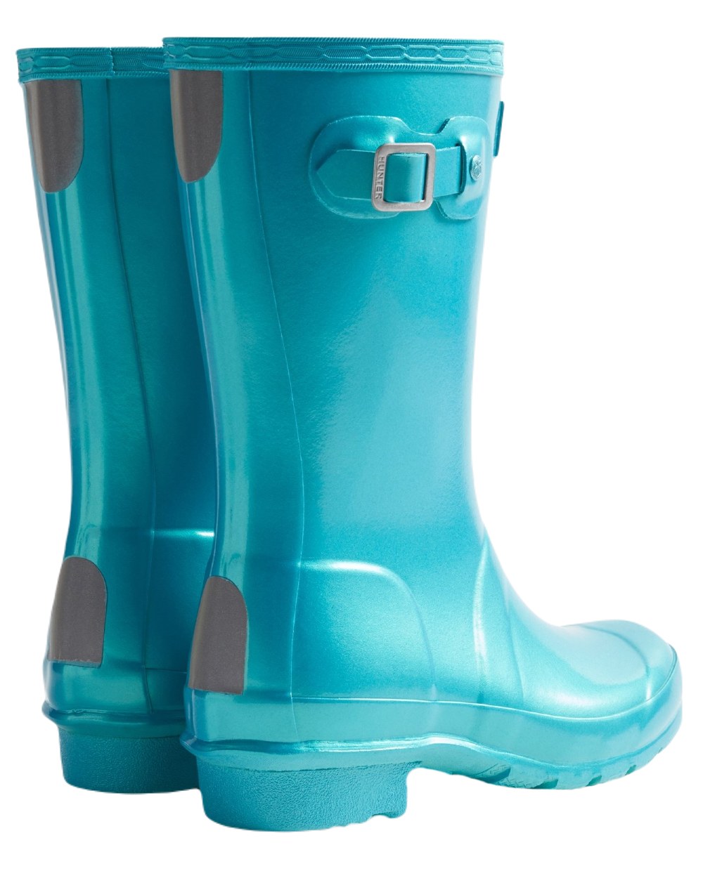 Pool Blue Coloured Hunter Big Kids Original Pearlised Wellington Boots on White Background
#colour_pool-blue