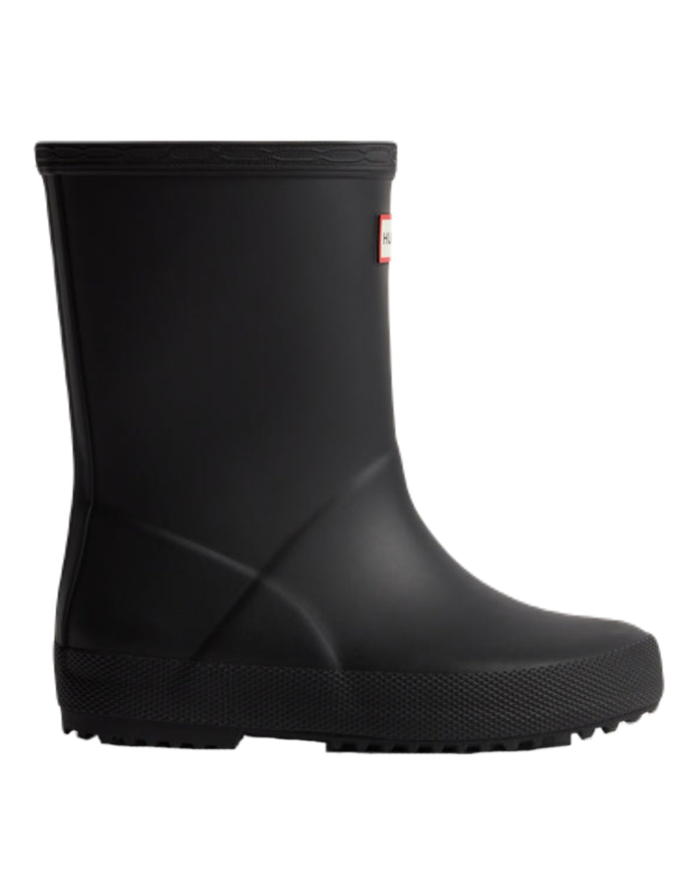 Black Coloured Hunter Kids First Classic Wellington Boots on White Background
#colour_black