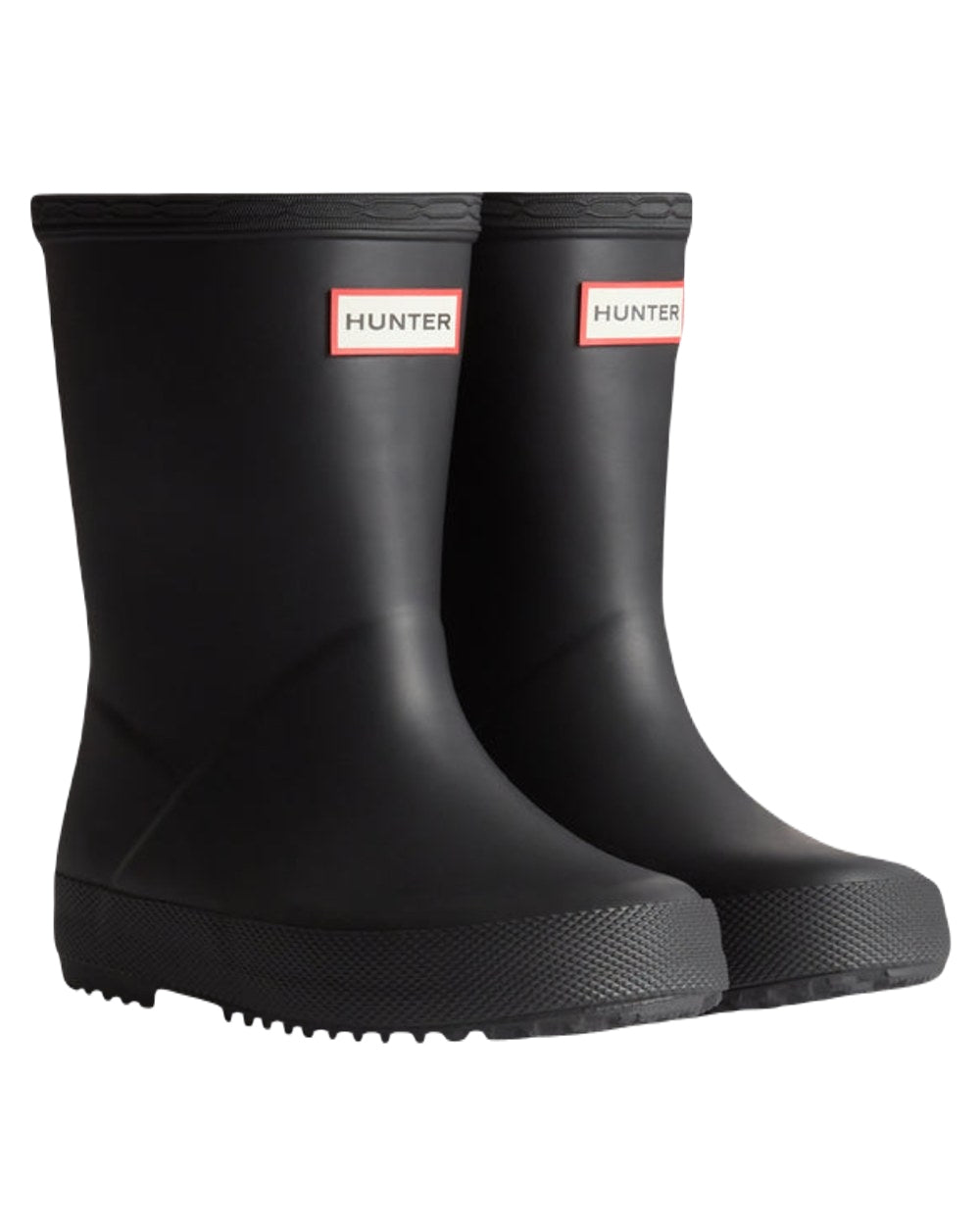 Black Coloured Hunter Kids First Classic Wellington Boots on White Background
#colour_black