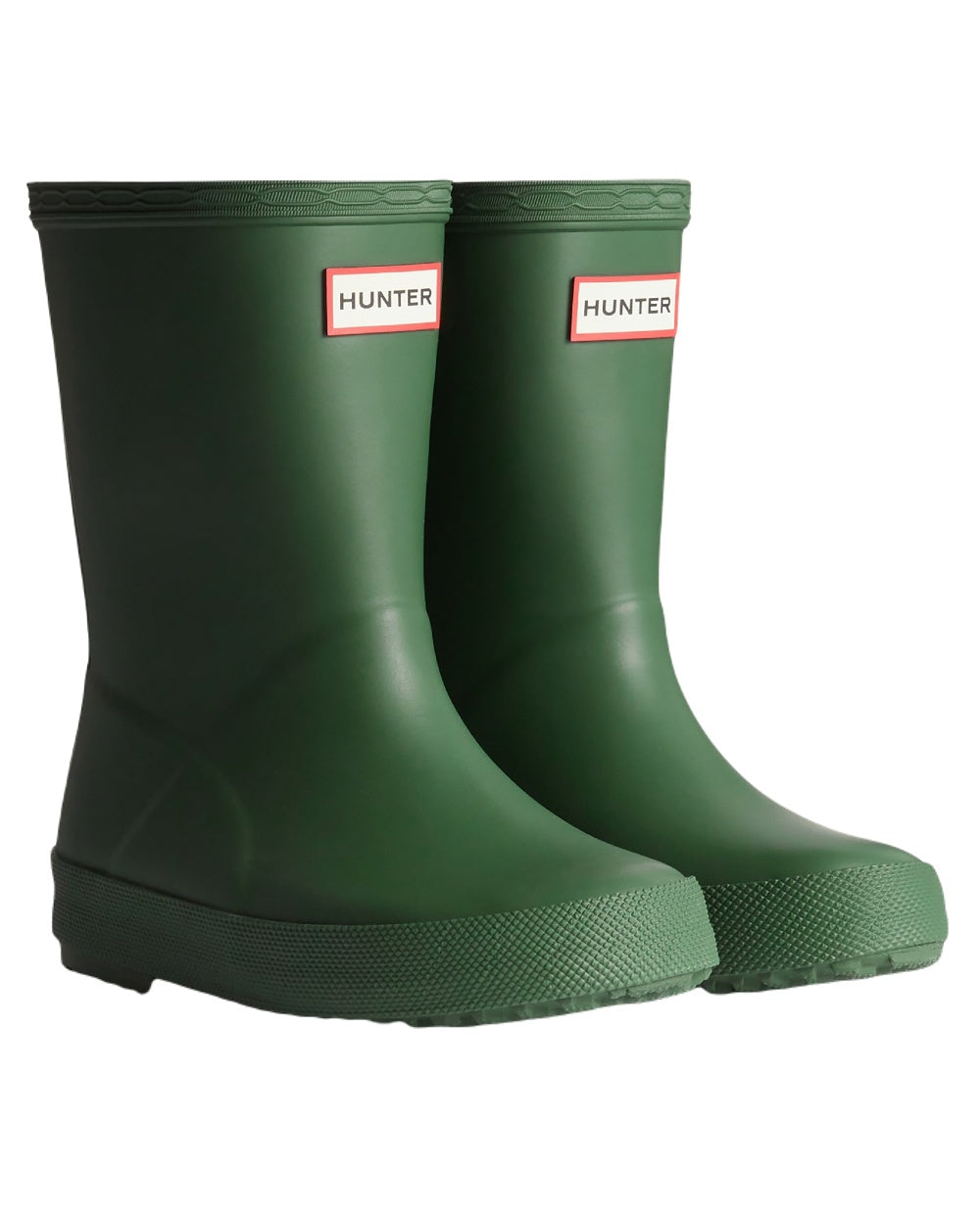Hunter Green Coloured Hunter Kids First Classic Wellington Boots on White Background
#colour_hunter-green