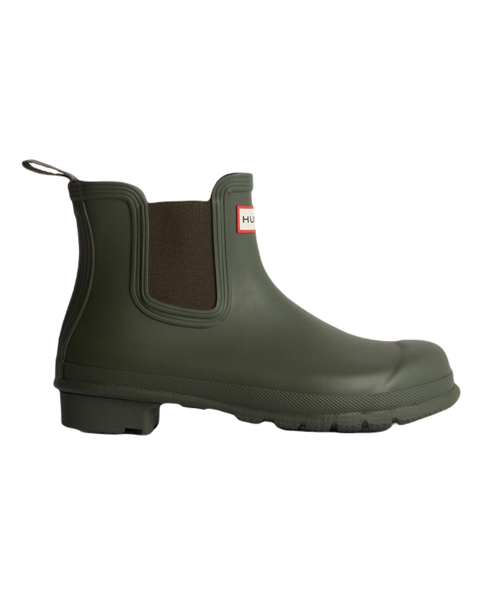Dark Olive Coloured Hunter Womens Original Chelsea Boots on White Background
#colour_dark-olive