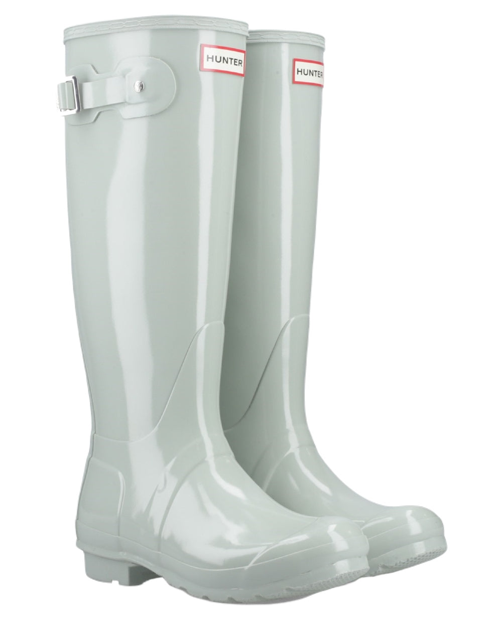 Seafoam Coloured Hunter Womens Original Tall Gloss Wellington Boots on White Background
#colour_seafoam