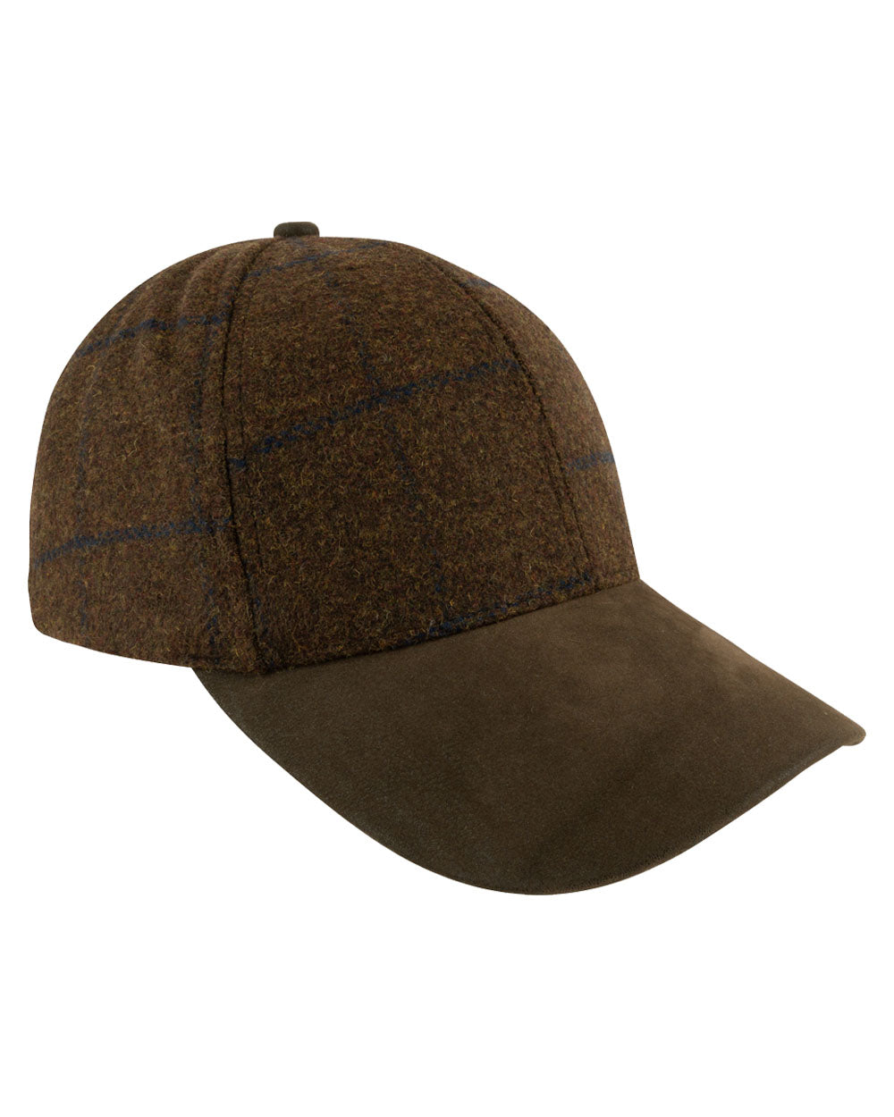 Brown coloured Jack Pyke Lowland Tweed Baseball Hat on White Background #colour_brown