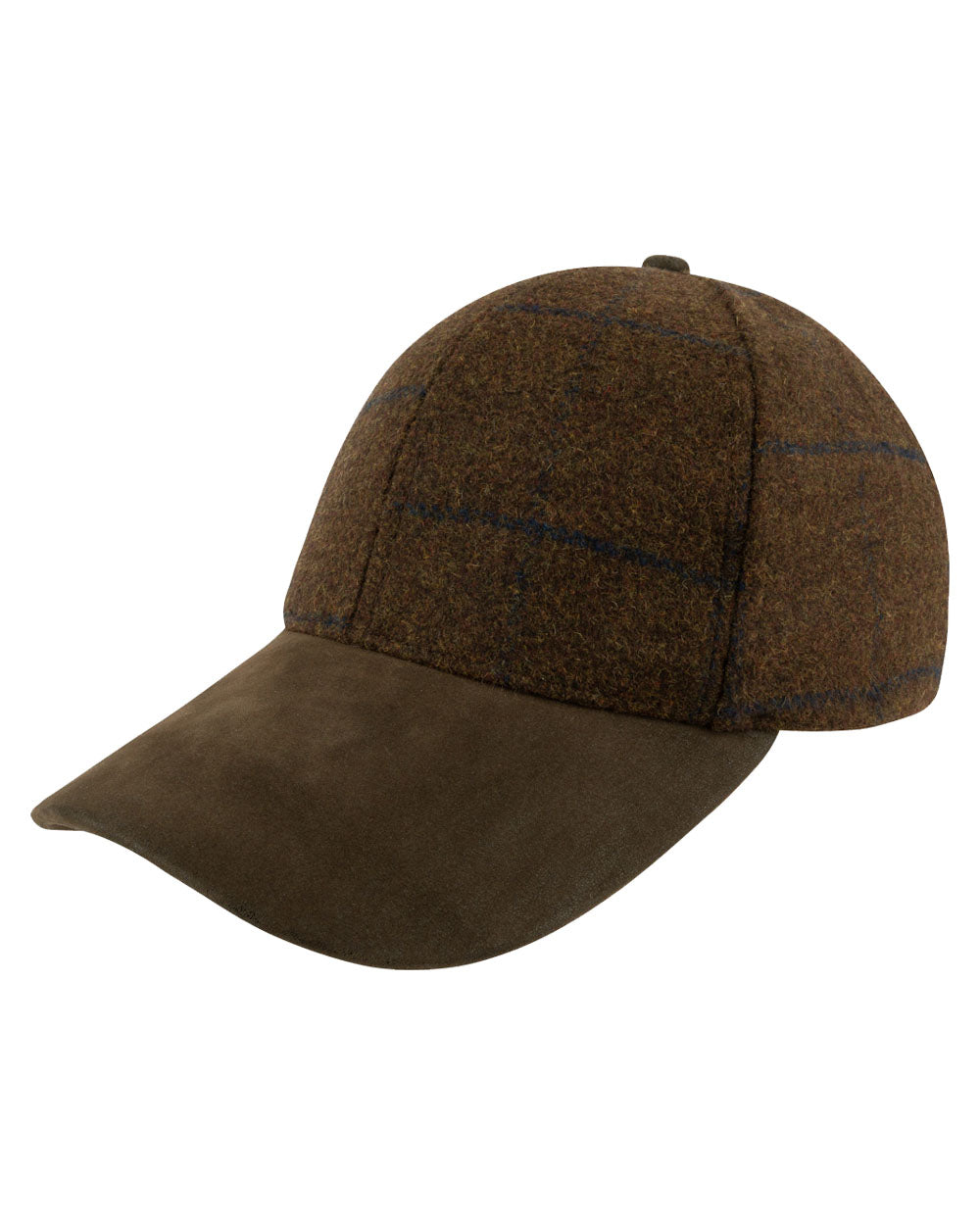 Brown coloured Jack Pyke Lowland Tweed Baseball Hat on White Background #colour_brown