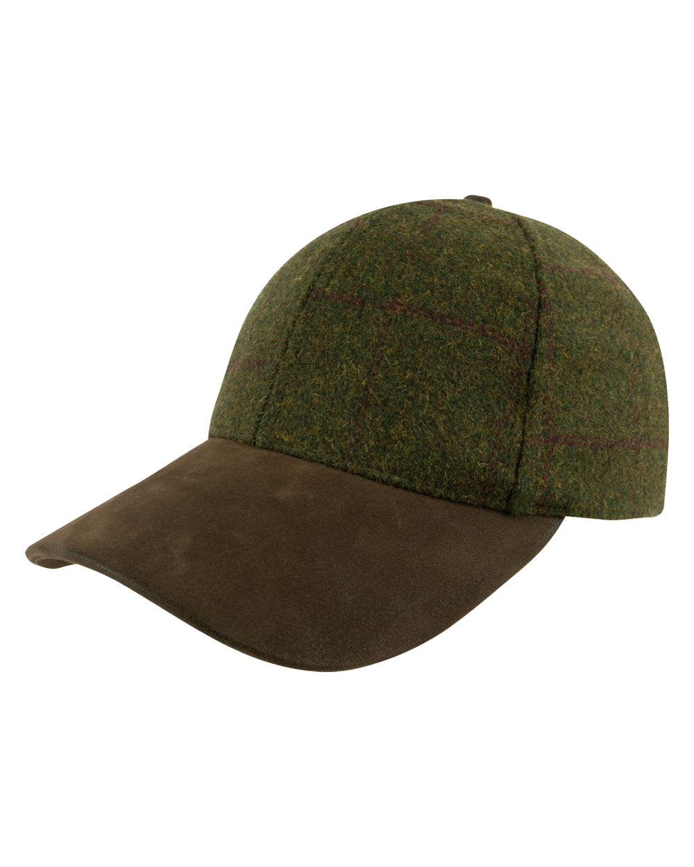 Green coloured Jack Pyke Lowland Tweed Baseball Hat on White Background #colour_green