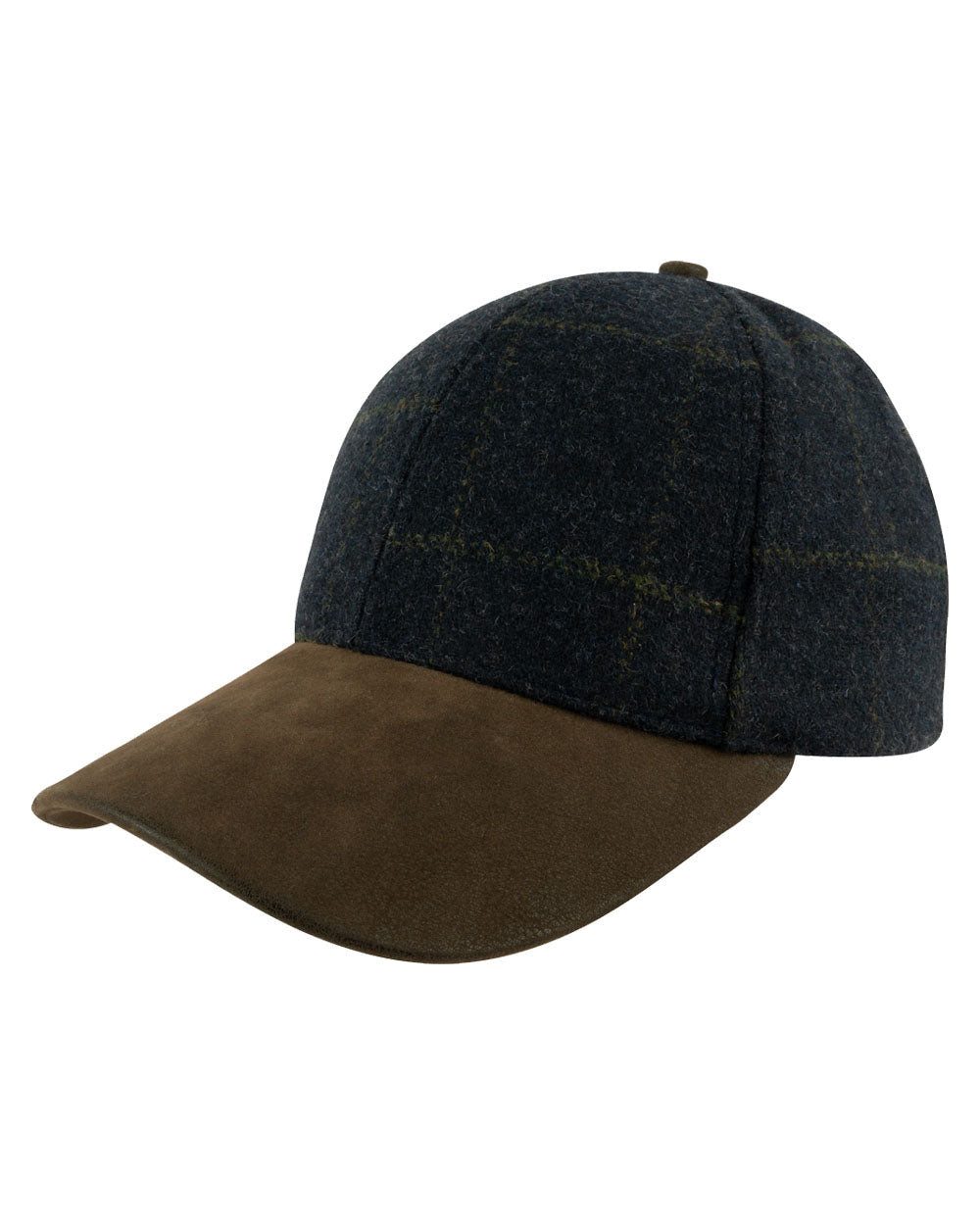 Navy coloured Jack Pyke Lowland Tweed Baseball Hat on White Background #colour_navy