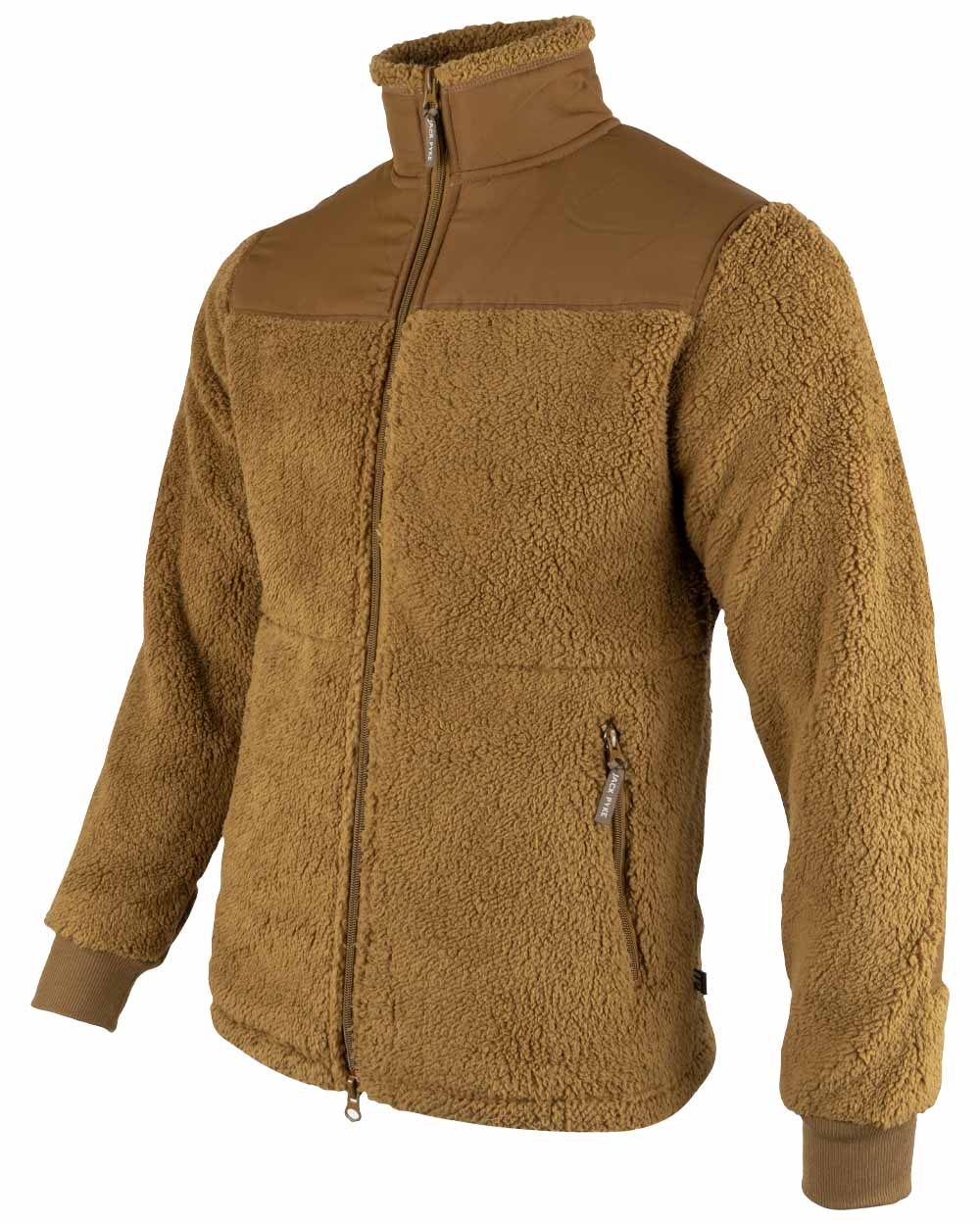 Camel coloured Jack Pyke Sherpa Fleece Jacket Gen 2 on white background #colour_camel