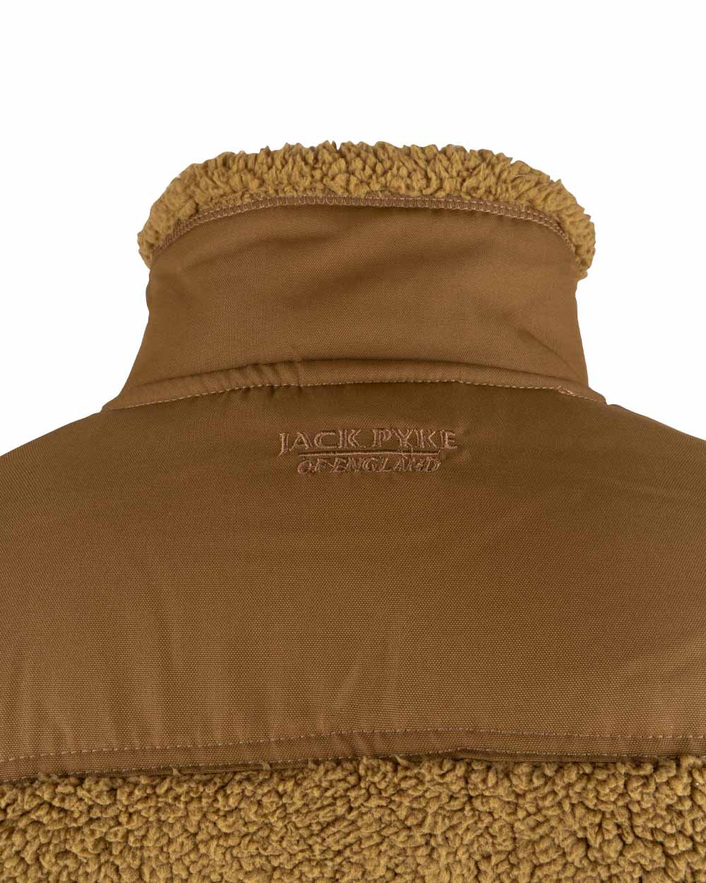 Camel coloured Jack Pyke Sherpa Fleece Jacket Gen 2 on white background #colour_camel