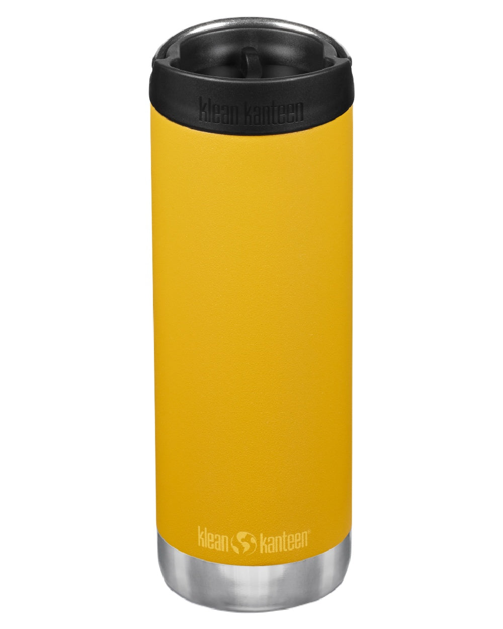 Marigold Coloured Klean Kanteen Insulated TKWide With Cafe Cap On A White Background #colour_marigold