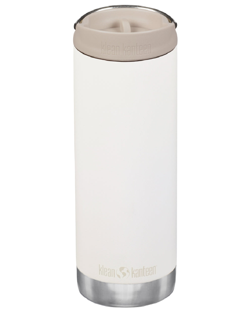 Tofu Coloured Klean Kanteen Insulated TKWide With Cafe Cap On A White Background #colour_tofu