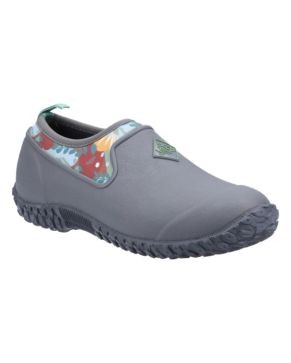 Grey Print coloured Muck Boots Womens RHS Muckster II Low Shoes on White background #colour_grey-print