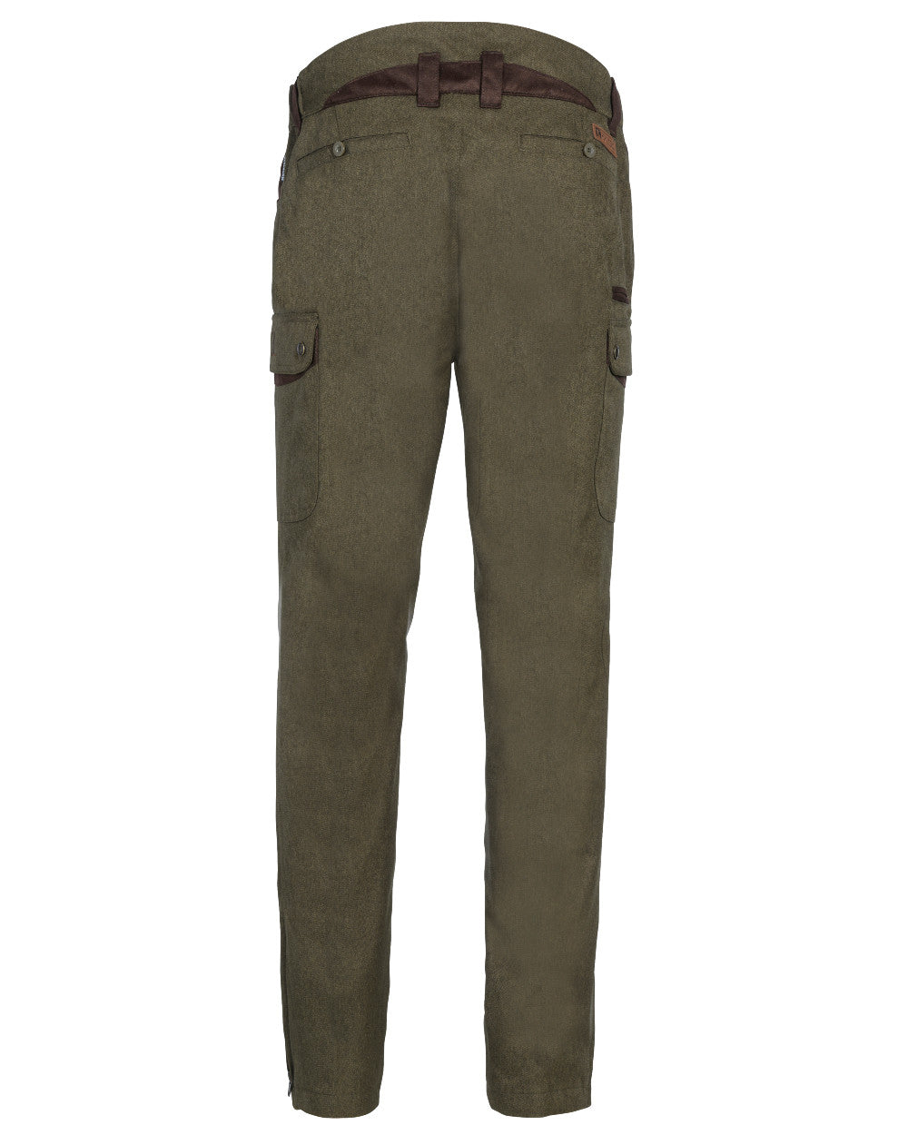 Khaki coloured Percussion Berry Waterproof Trousers on white background #colour_khaki