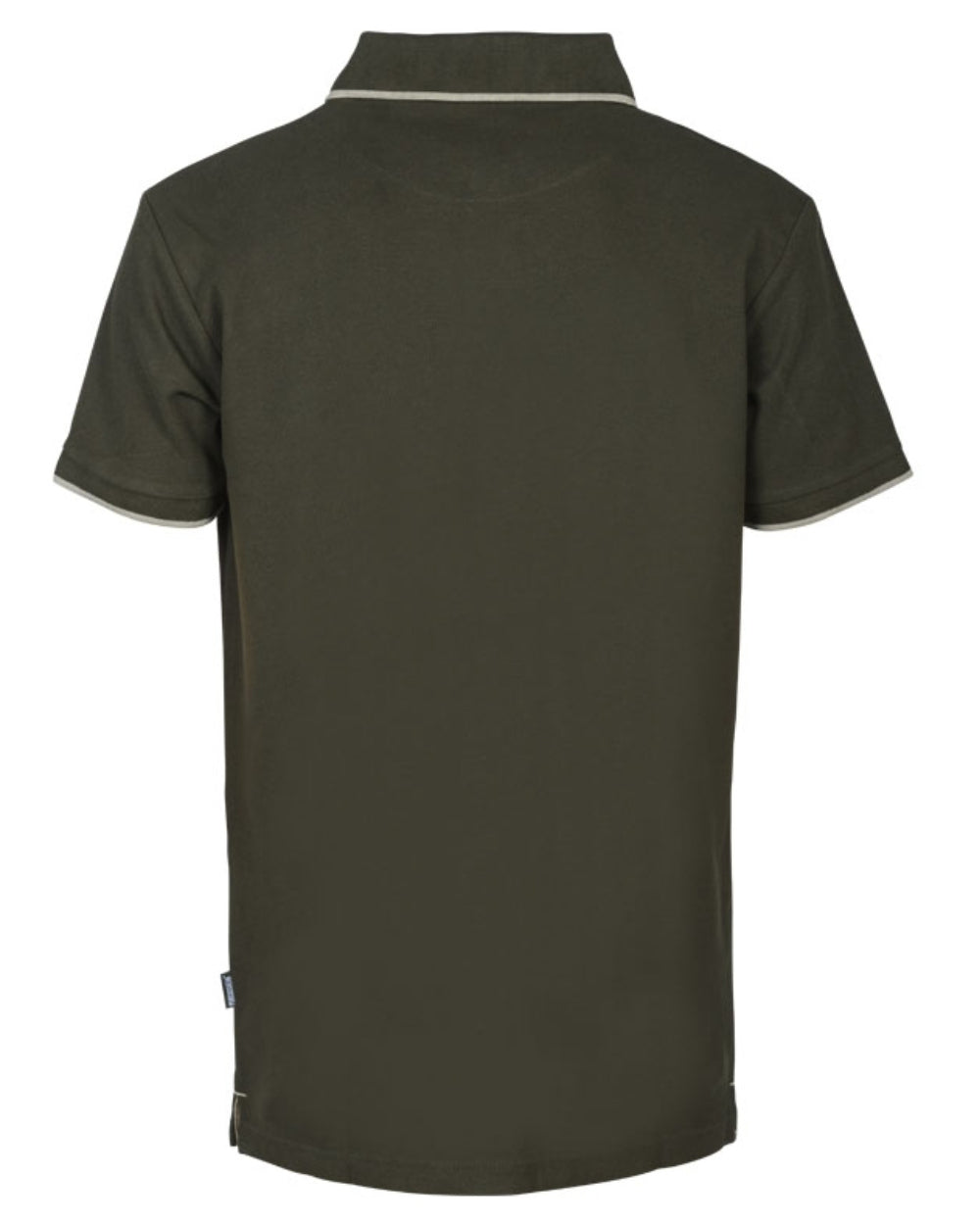 Khaki Coloured Percussion Embroidered Polo Shirt On A White Background #colour_khaki