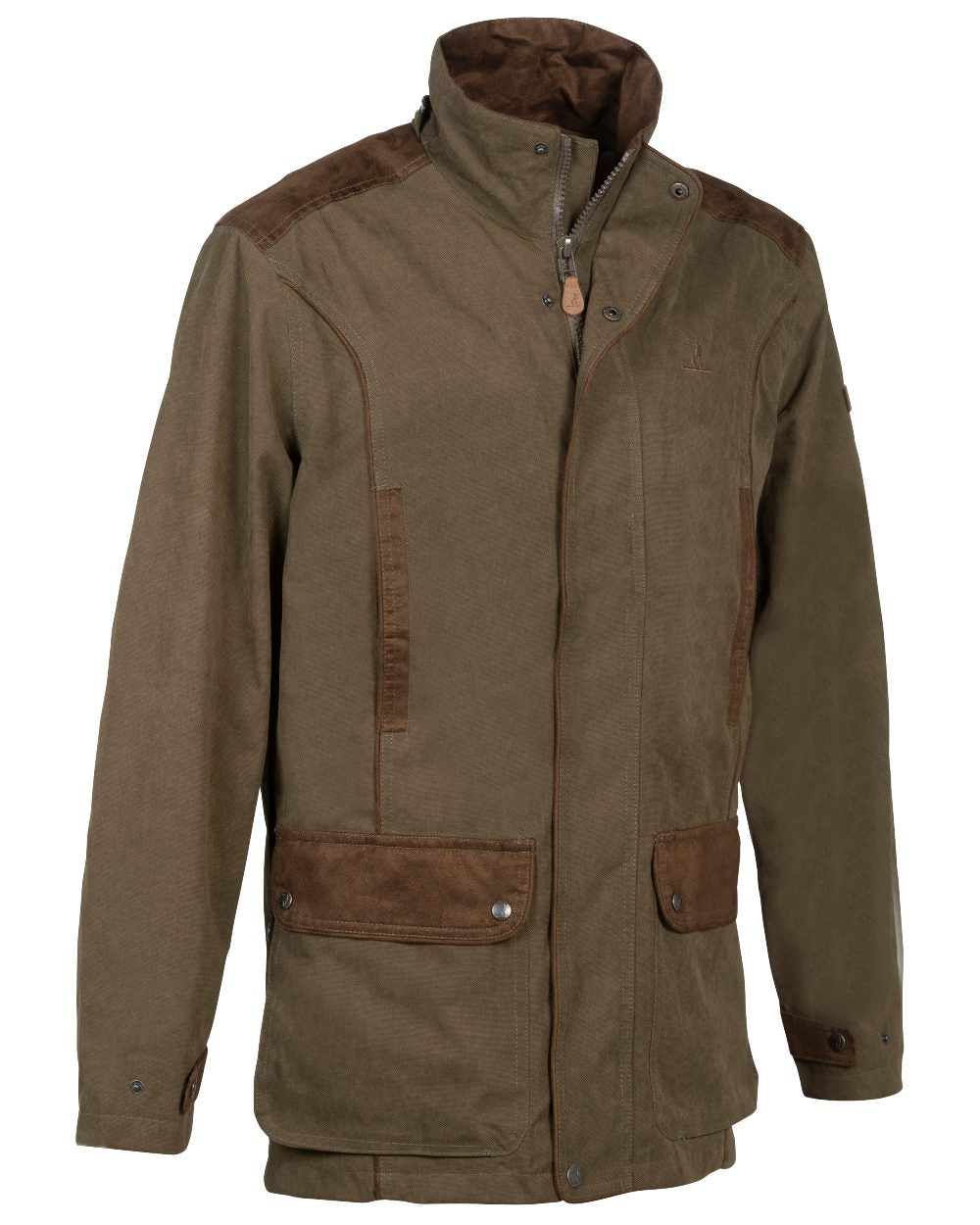 Khaki Coloured Percussion Marly Jacket On A White Background # colour_khaki