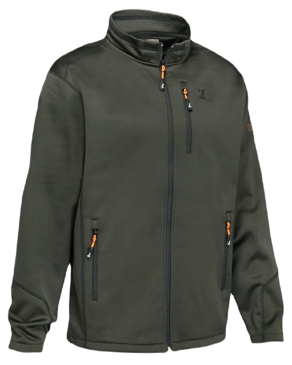 Khaki Coloured Percussion Zipped Sweatshirt On A White Background #colour_khaki