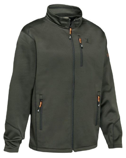 Khaki Coloured Percussion Zipped Sweatshirt On A White Background #colour_khaki