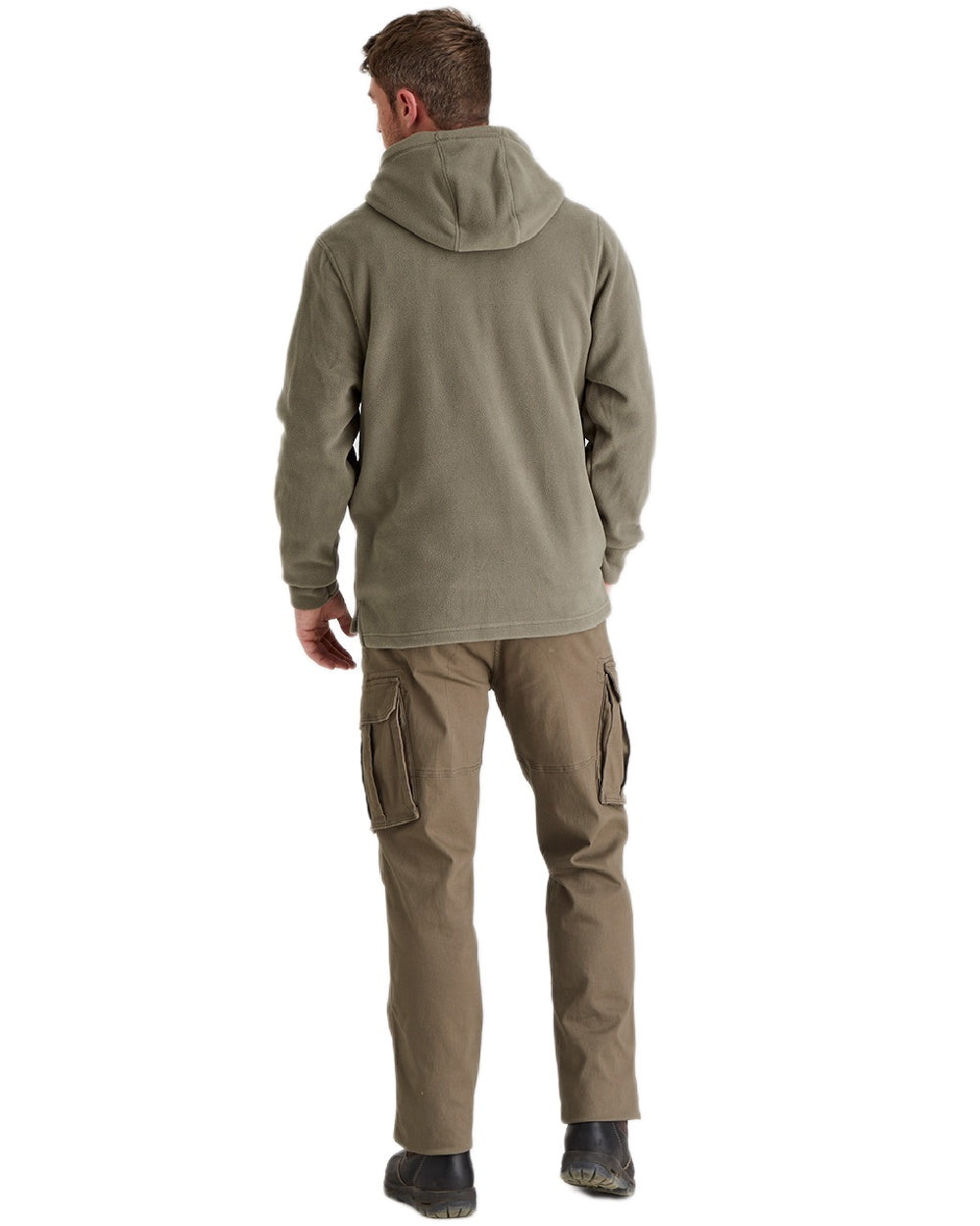 Smokey Olive Coloured Ridgeline Ballistic Hoodie On A White Background #colour_smokey-olive
