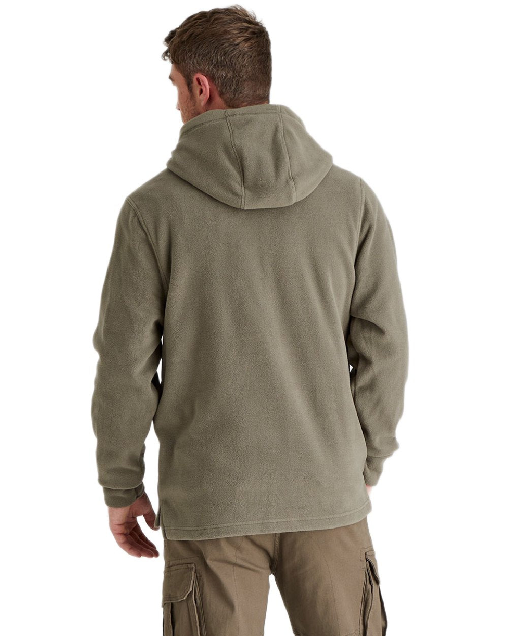 Smokey Olive Coloured Ridgeline Ballistic Hoodie On A White Background #colour_smokey-olive
