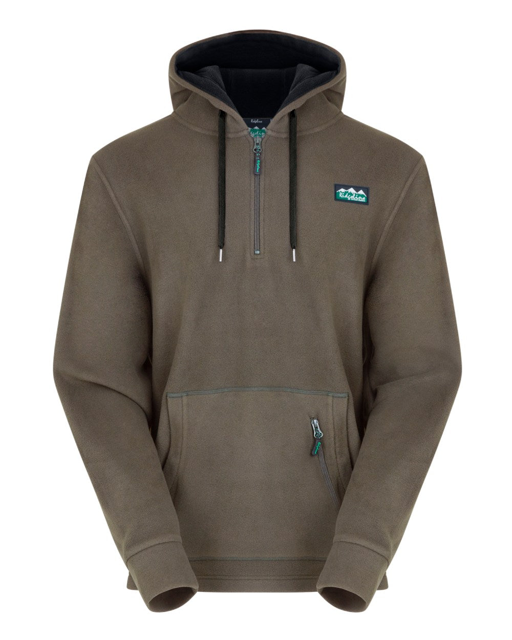 Smokey Olive Coloured Ridgeline Ballistic Hoodie On A White Background #colour_smokey-olive